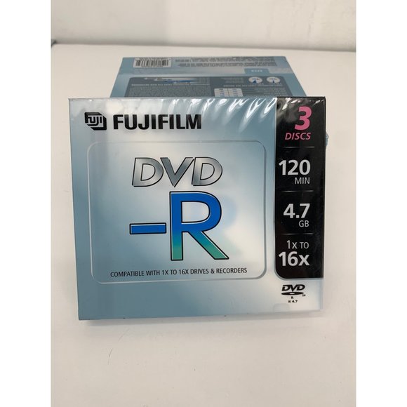 FujiFilm DVD -R 3 Disk 120 MIN 4.7 GB LOT OF 6 Sealed - Picture 2 of 9